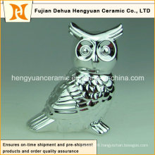 Electroplated Decoration Couple Ceramic Owl Figurine